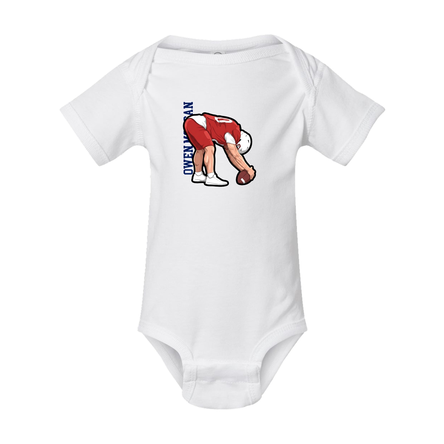 Baby Onesie — Name Vertical in White