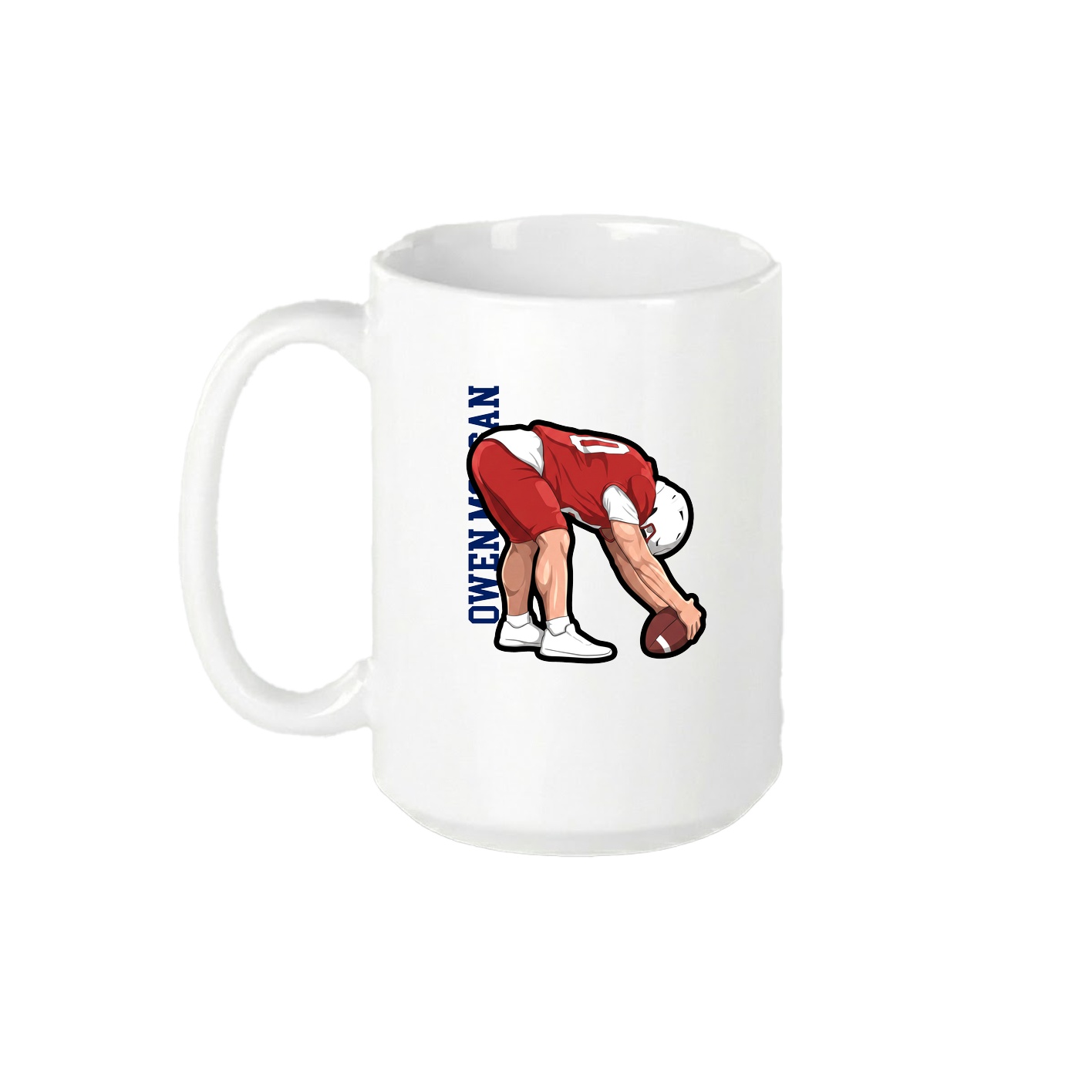 15oz Coffee Mug — Name Vertical in White