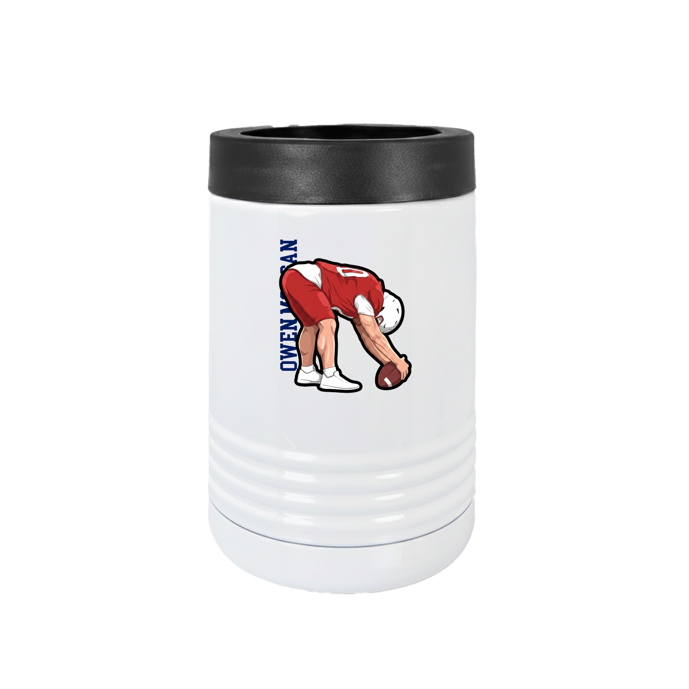 Beverage Holder — Name Vertical in White
