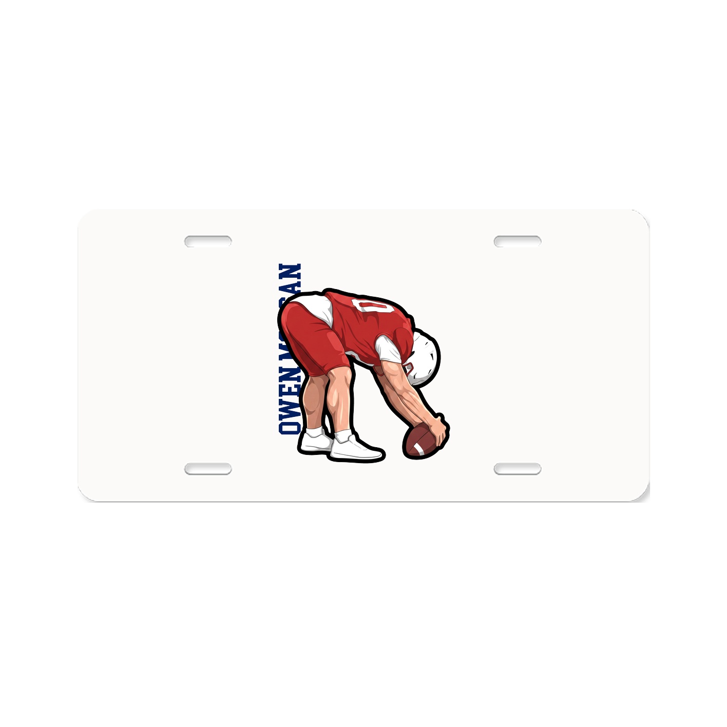 License Plate — Name Vertical in Classic