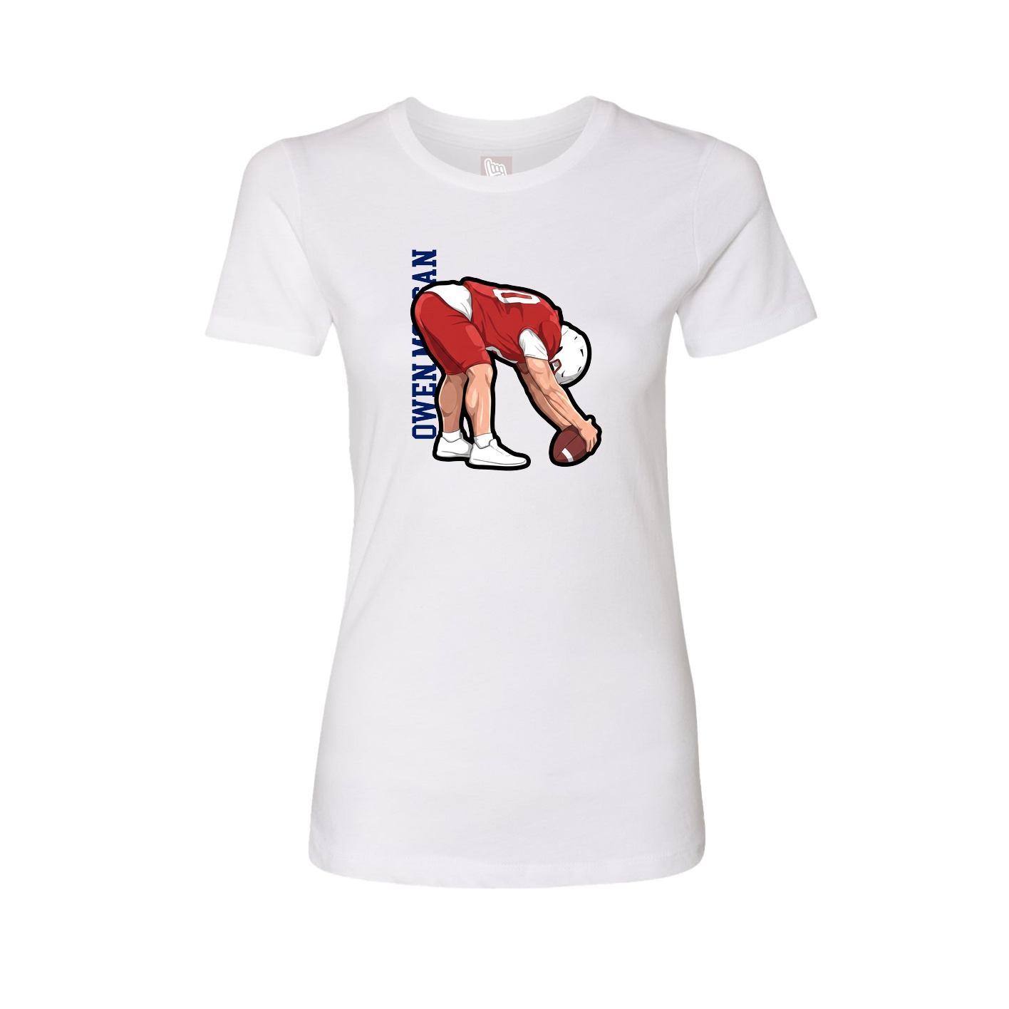 Fitted Women's Tee — Name Vertical in White