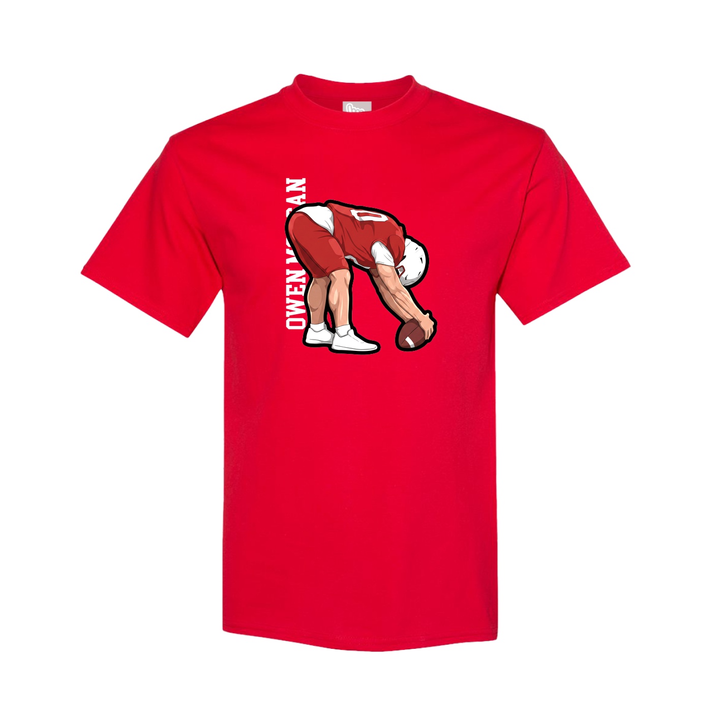 Youth Tee — Name Vertical in Red
