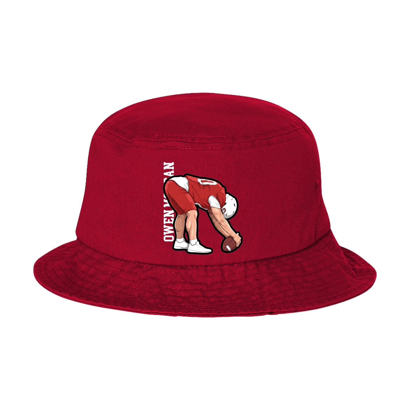 Bucket Cap — Name Vertical in Red
