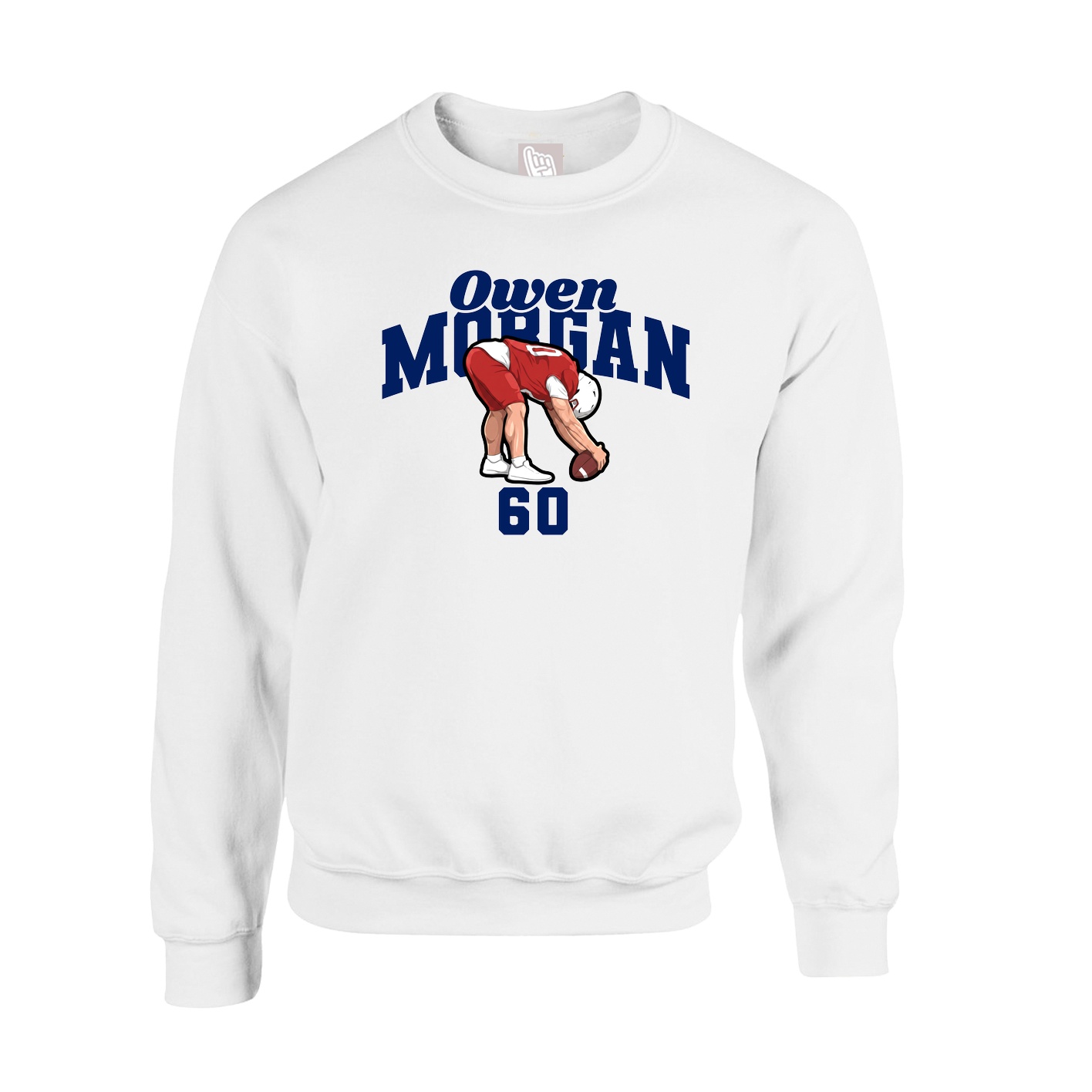 Fleece Crew — Signature Arch in White