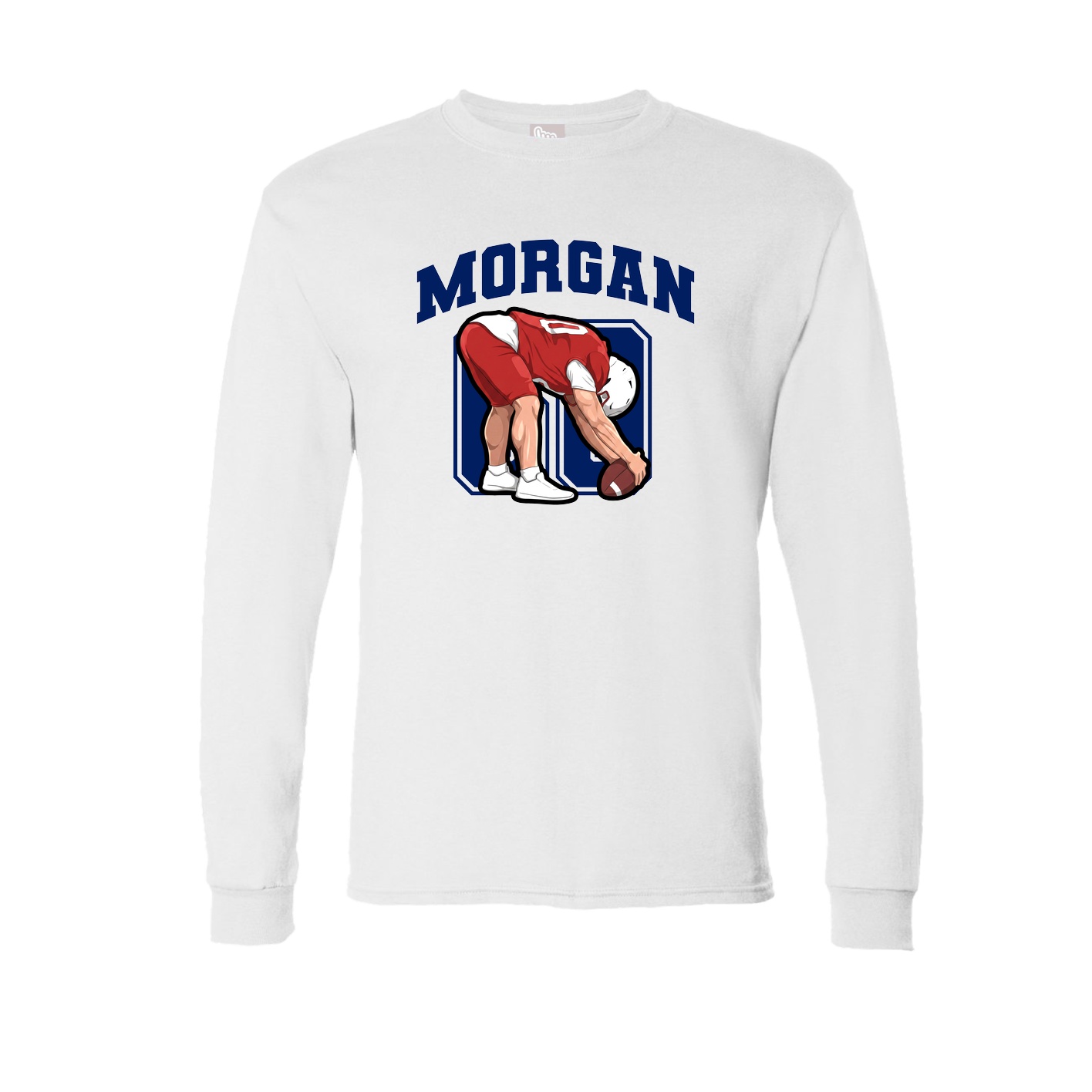 Long Sleeve Tee — Number in White