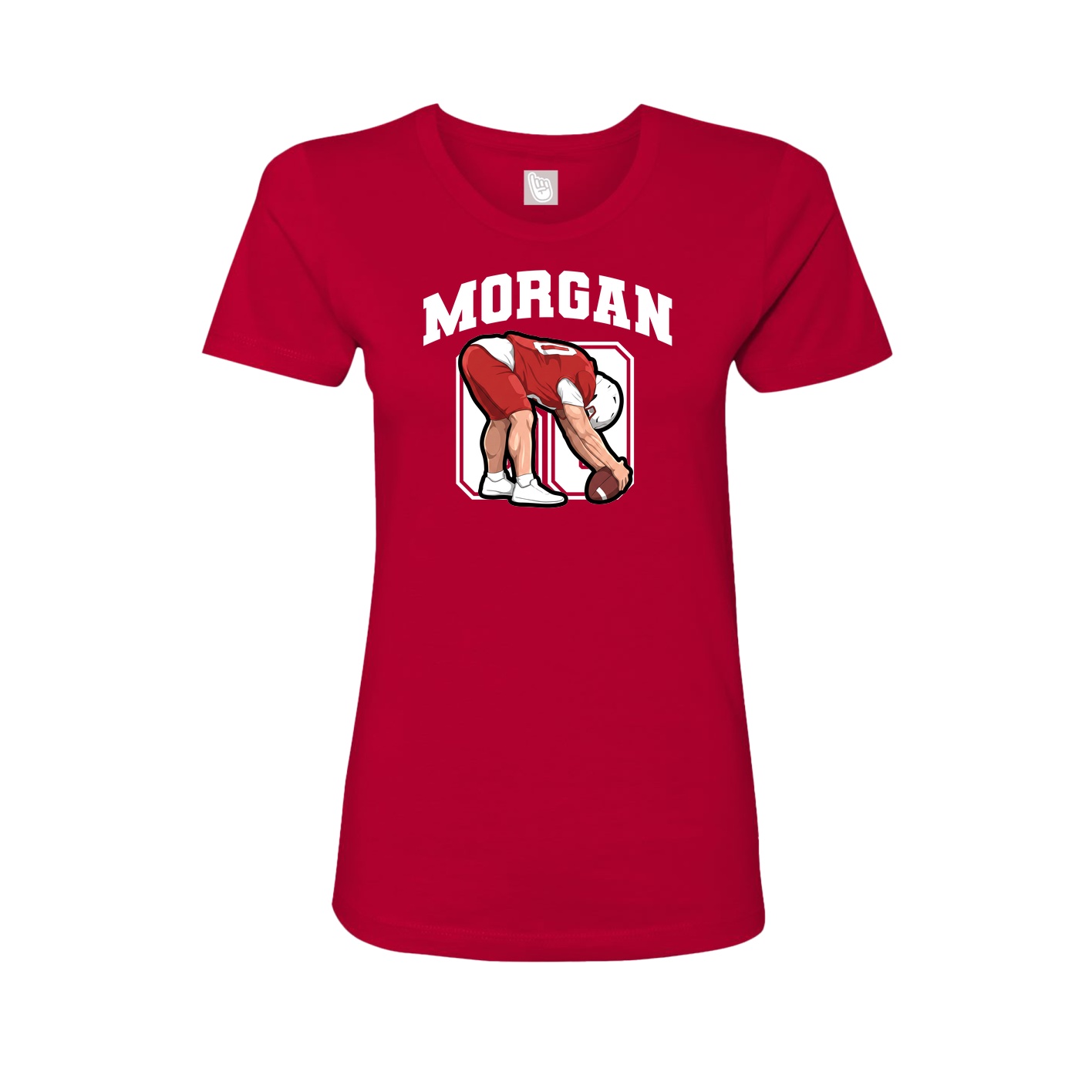 Fitted Women's Tee — Number in Red
