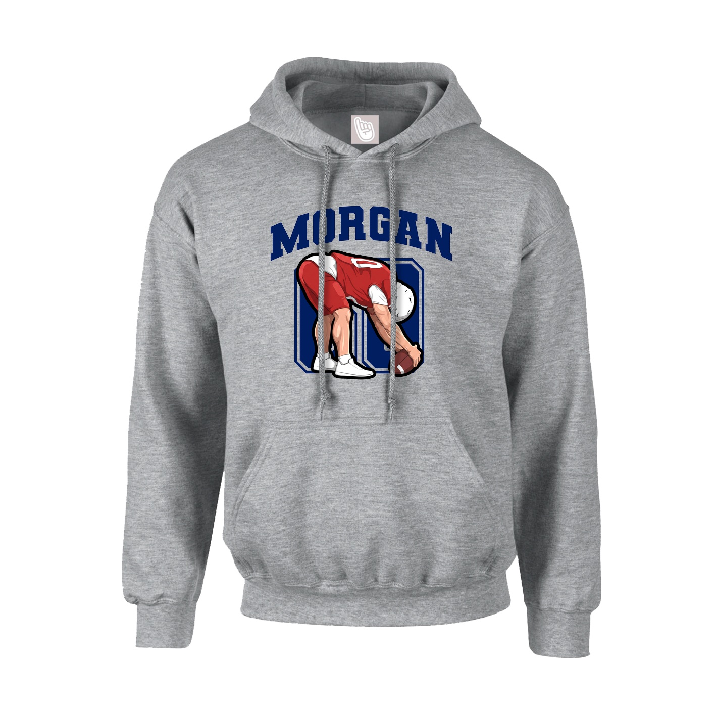 Hoodie — Number in Grey