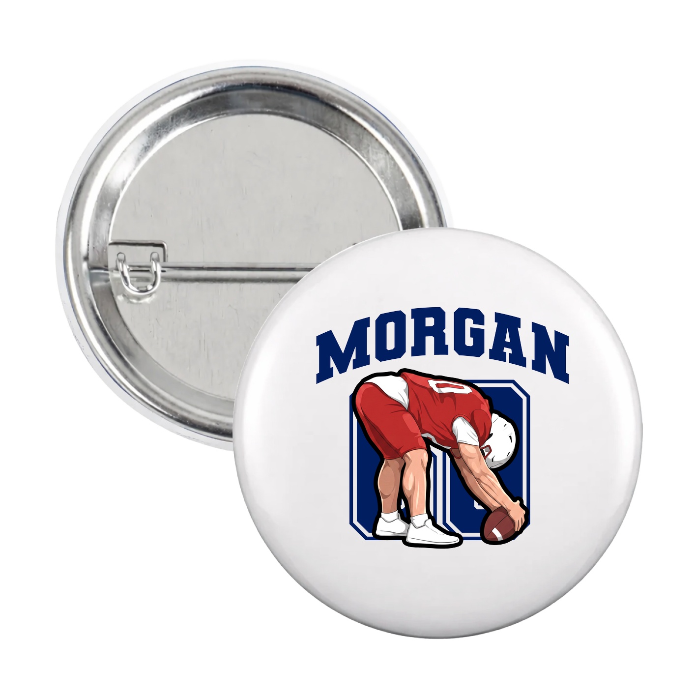 Game Day Button — Number in White