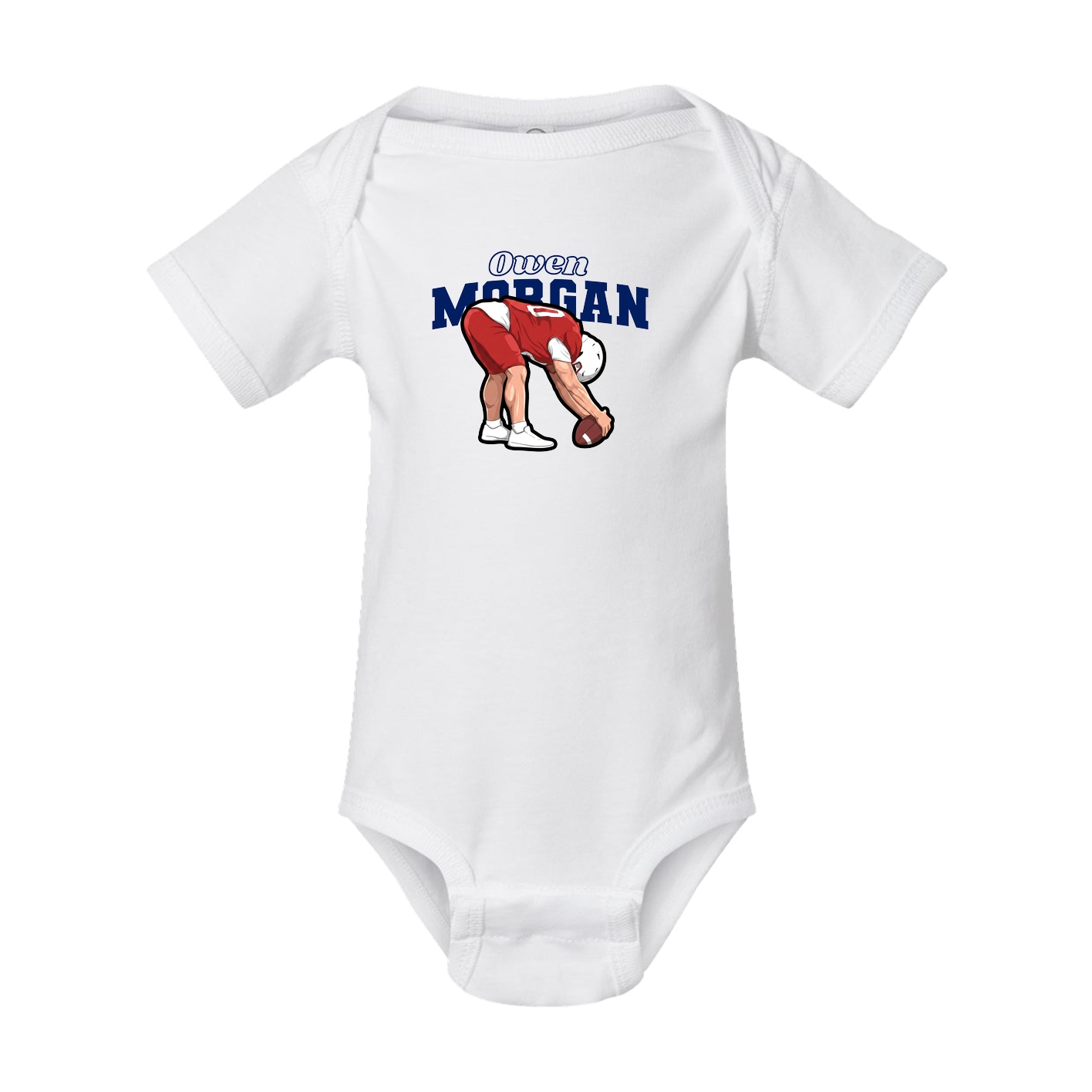 Baby Onesie — Name Arch in White