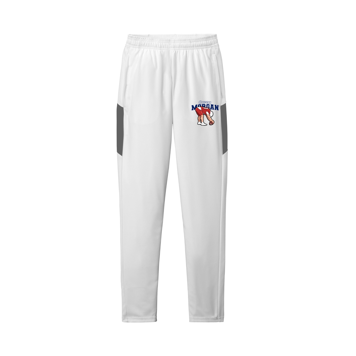 Team Travel Pant — Name Arch in White/Grey