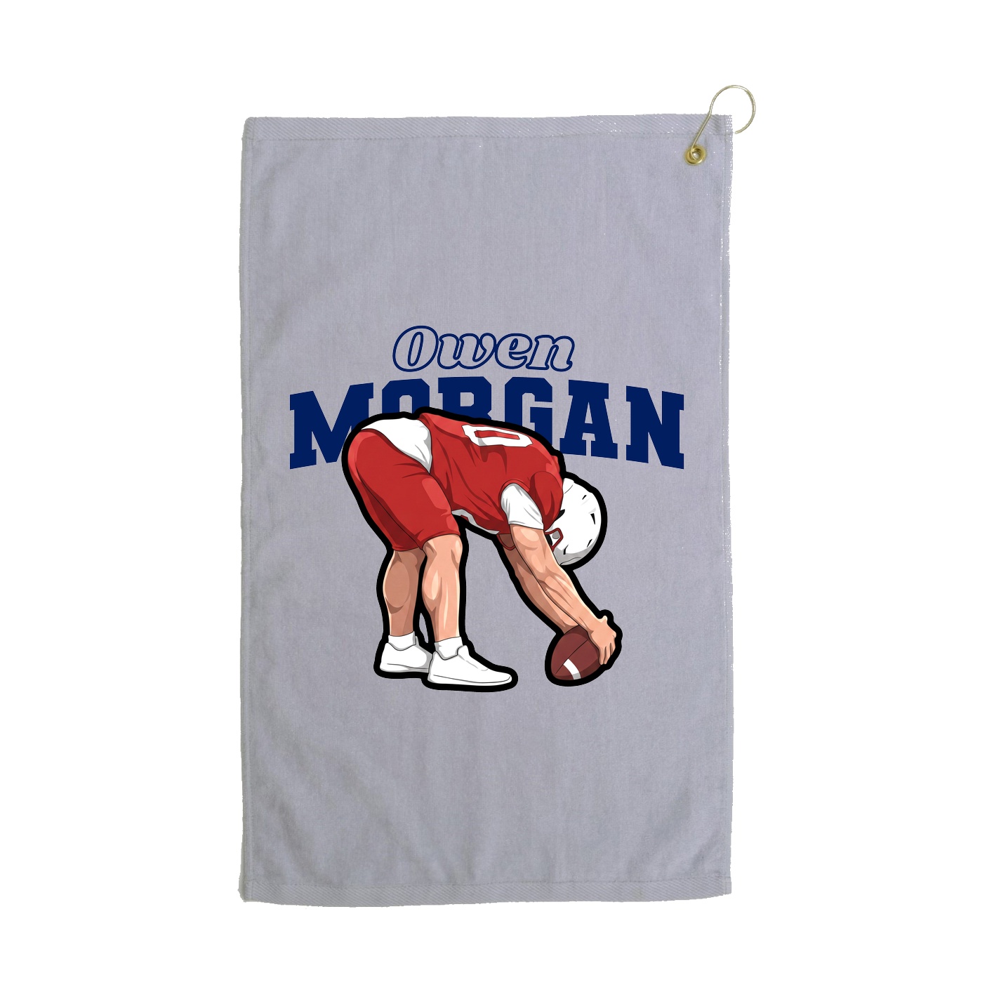 Golf Towel — Name Arch in Grey