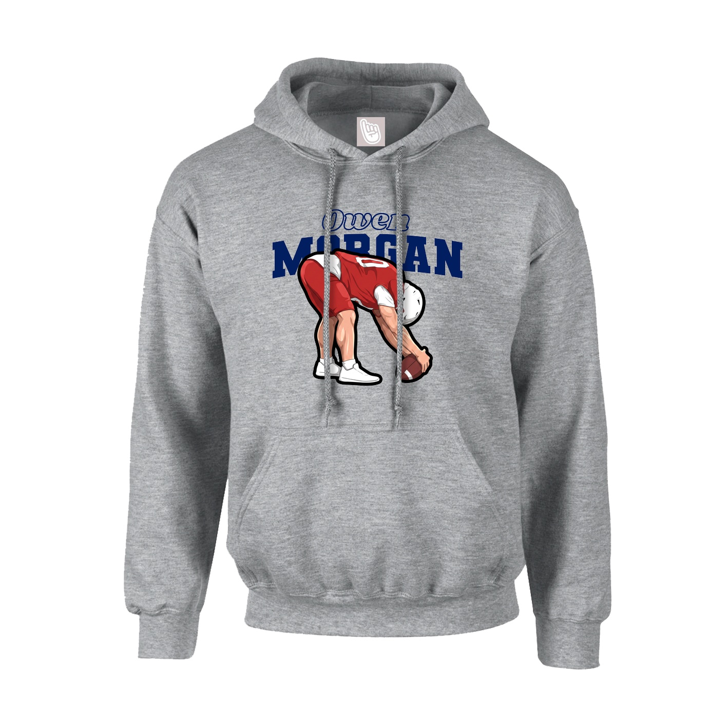 Youth Hoodie — Name Arch in Grey