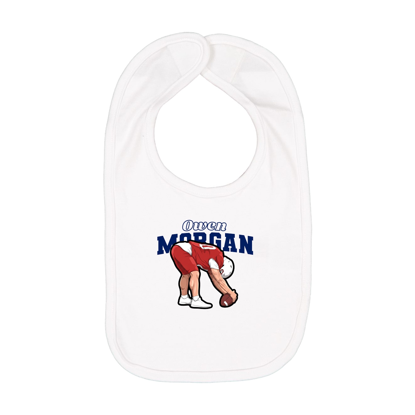 Infant Bib — Name Arch in White