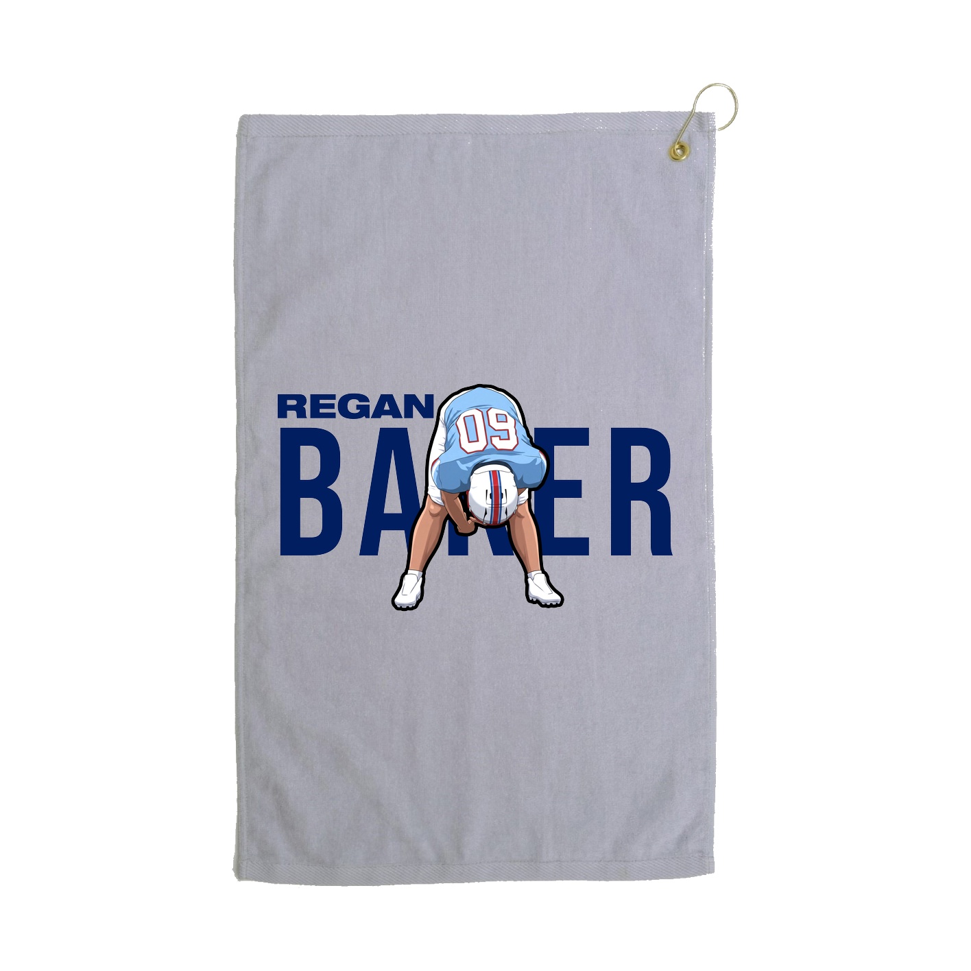 Golf Towel — Player Name in Grey