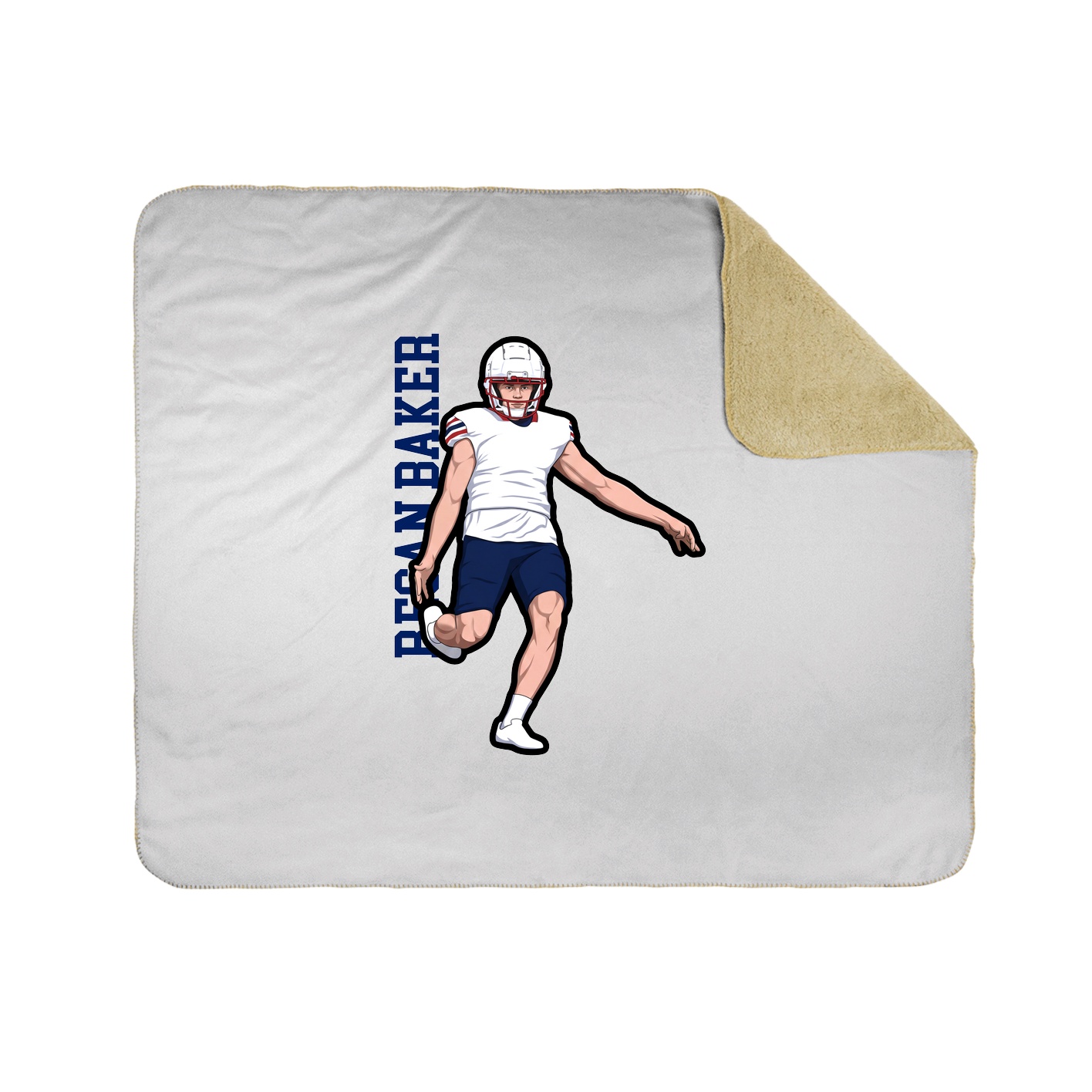 Throw Blanket — Name Vertical in White