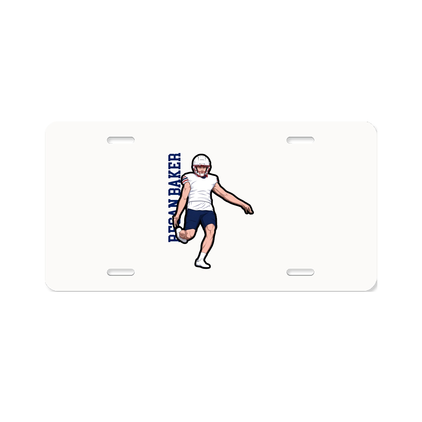 License Plate — Name Vertical in Classic