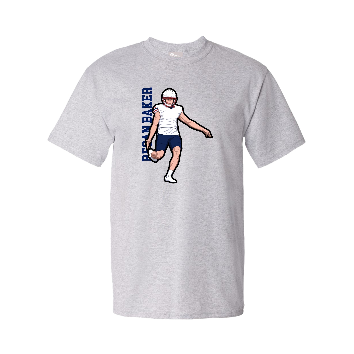 Youth Tee — Name Vertical in Grey