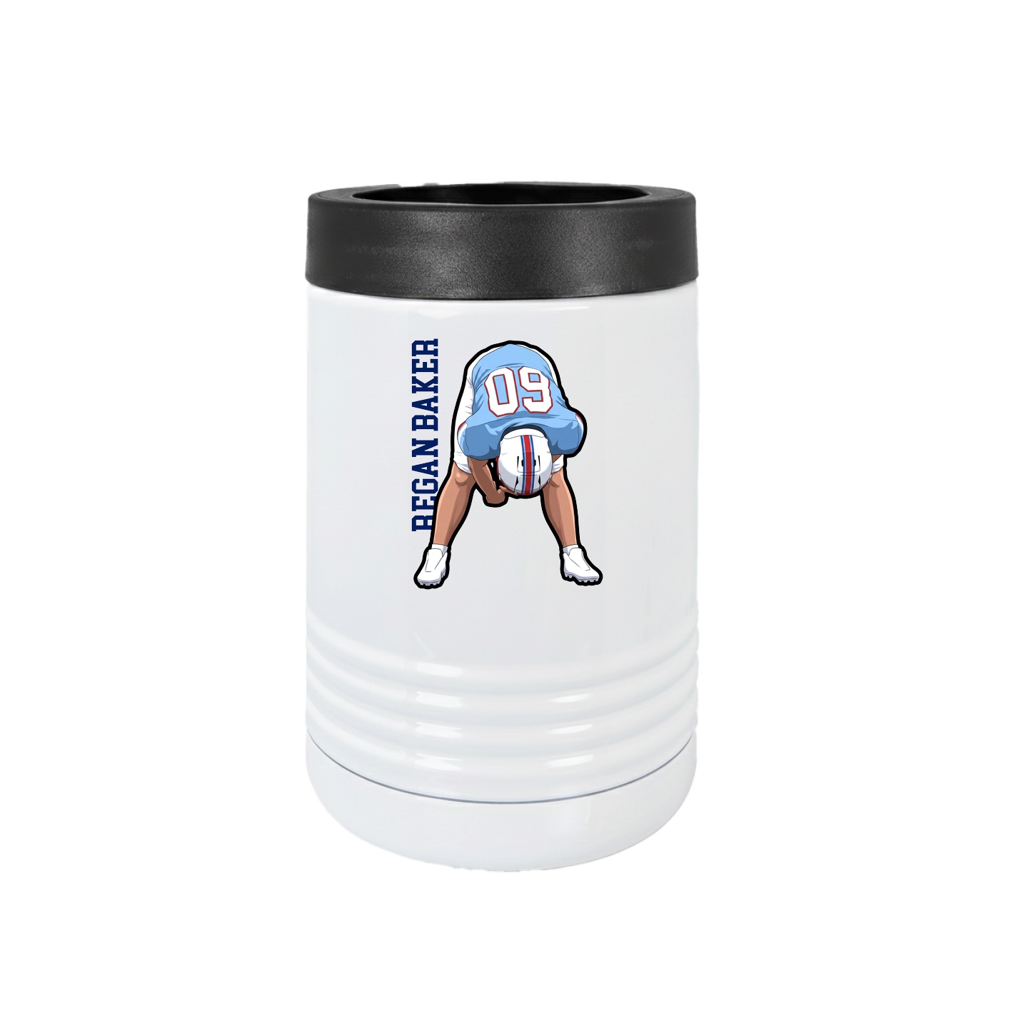 Beverage Holder — Name Vertical in White