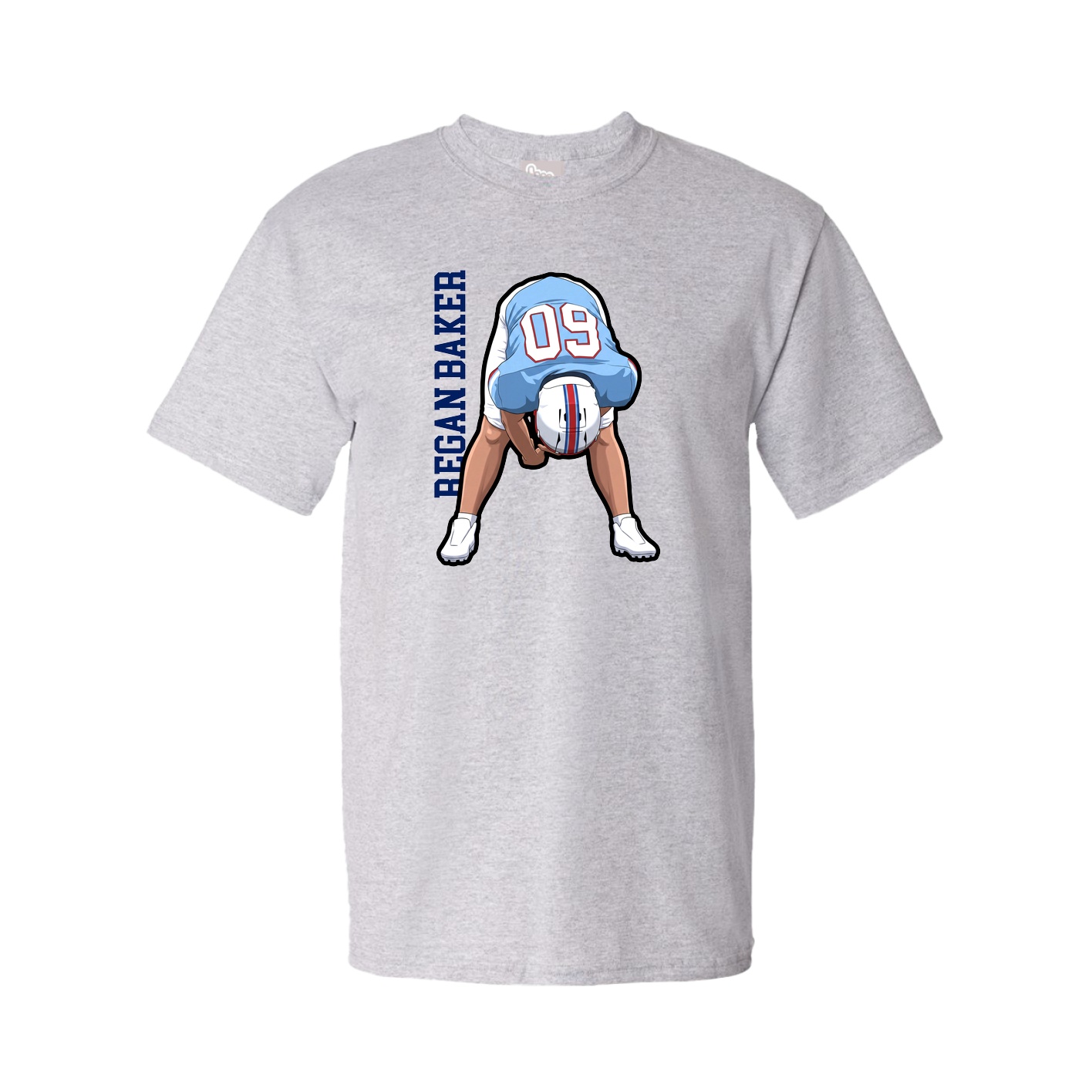 Tee — Name Vertical in Grey