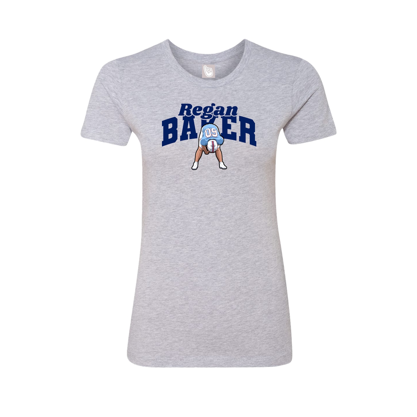 Fitted Women's Tee — Signature Arch in Grey