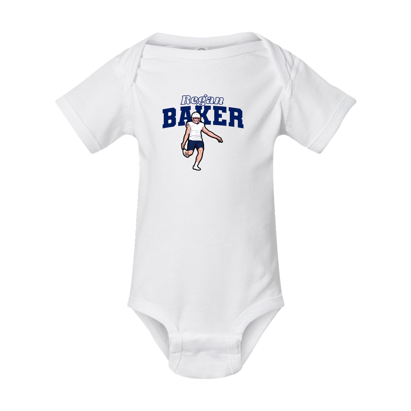 Baby Onesie — Name Arch in White