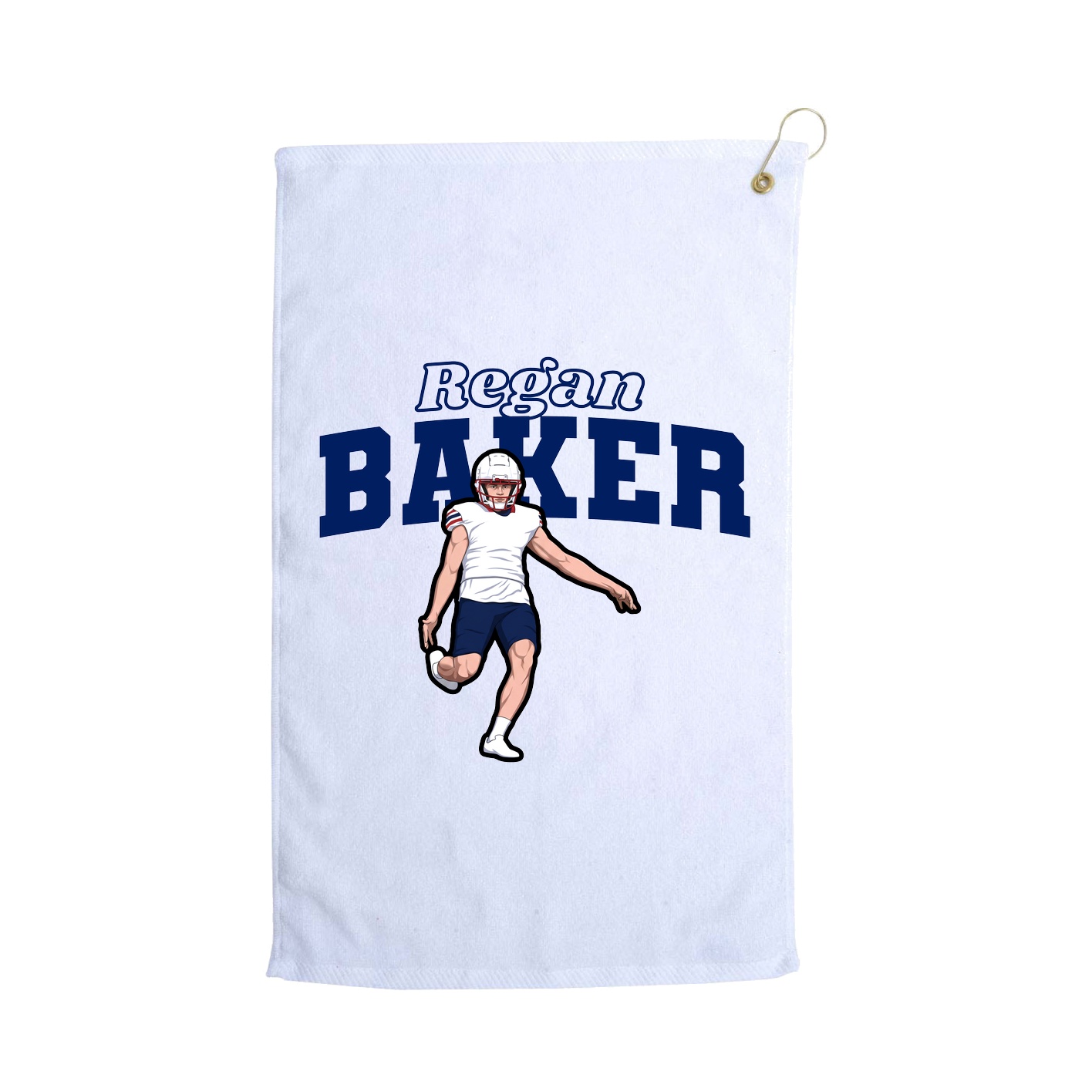 Golf Towel — Name Arch in White