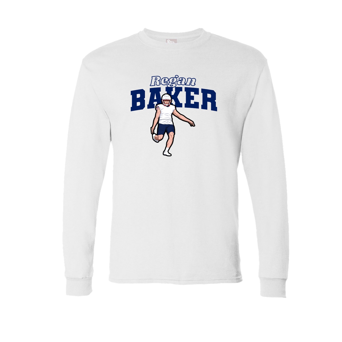 Long Sleeve Tee — Name Arch in White
