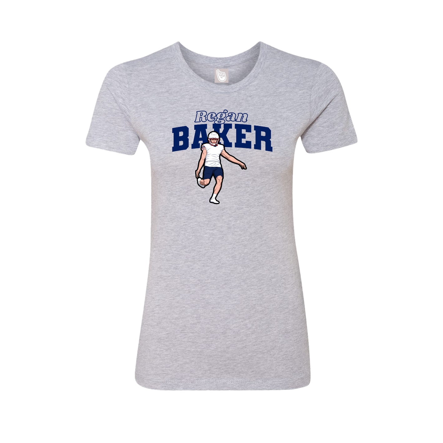 Fitted Women's Tee — Name Arch in Grey