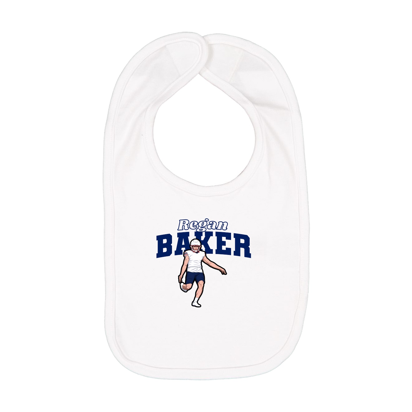 Infant Bib — Name Arch in White