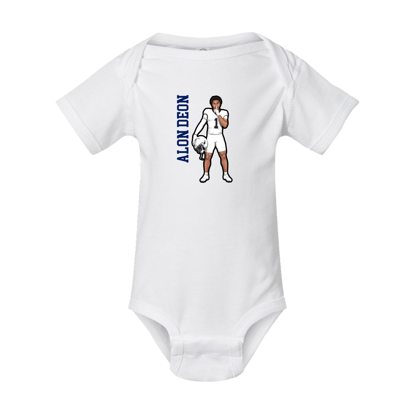 Baby Onesie — Name Vertical in White