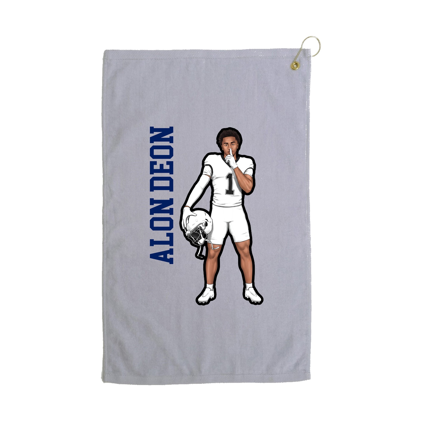 Golf Towel — Name Vertical in Grey