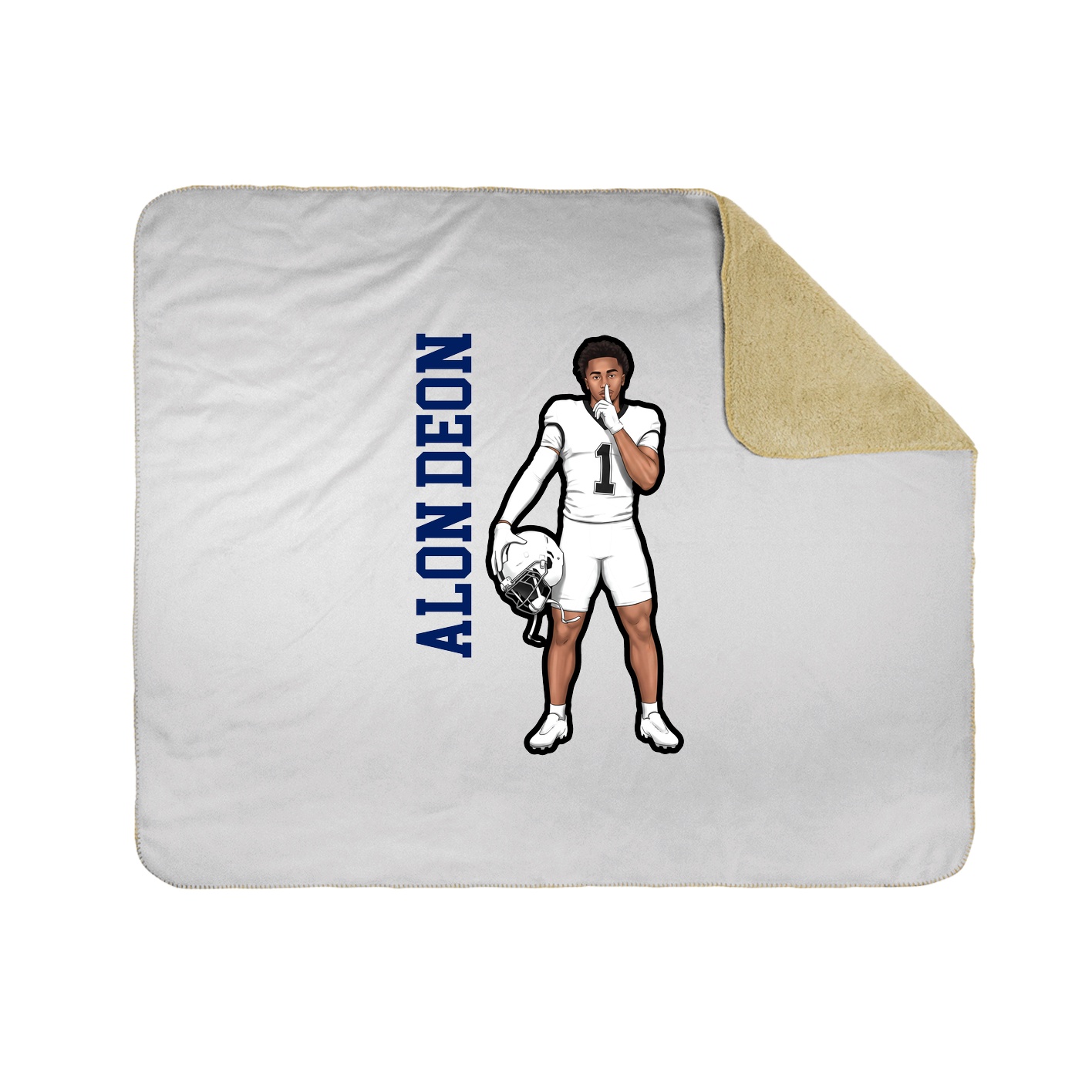 Throw Blanket — Name Vertical in White