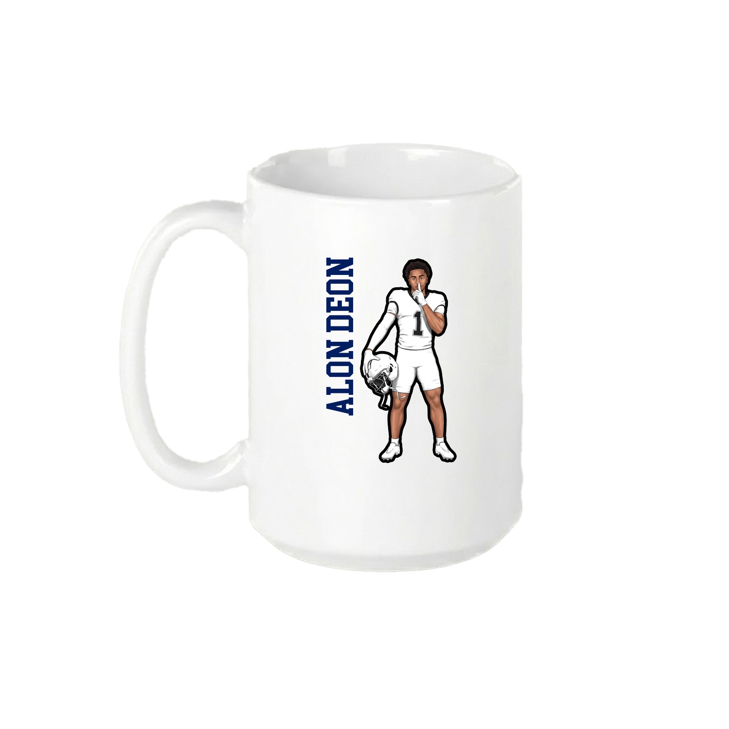 15oz Coffee Mug — Name Vertical in White