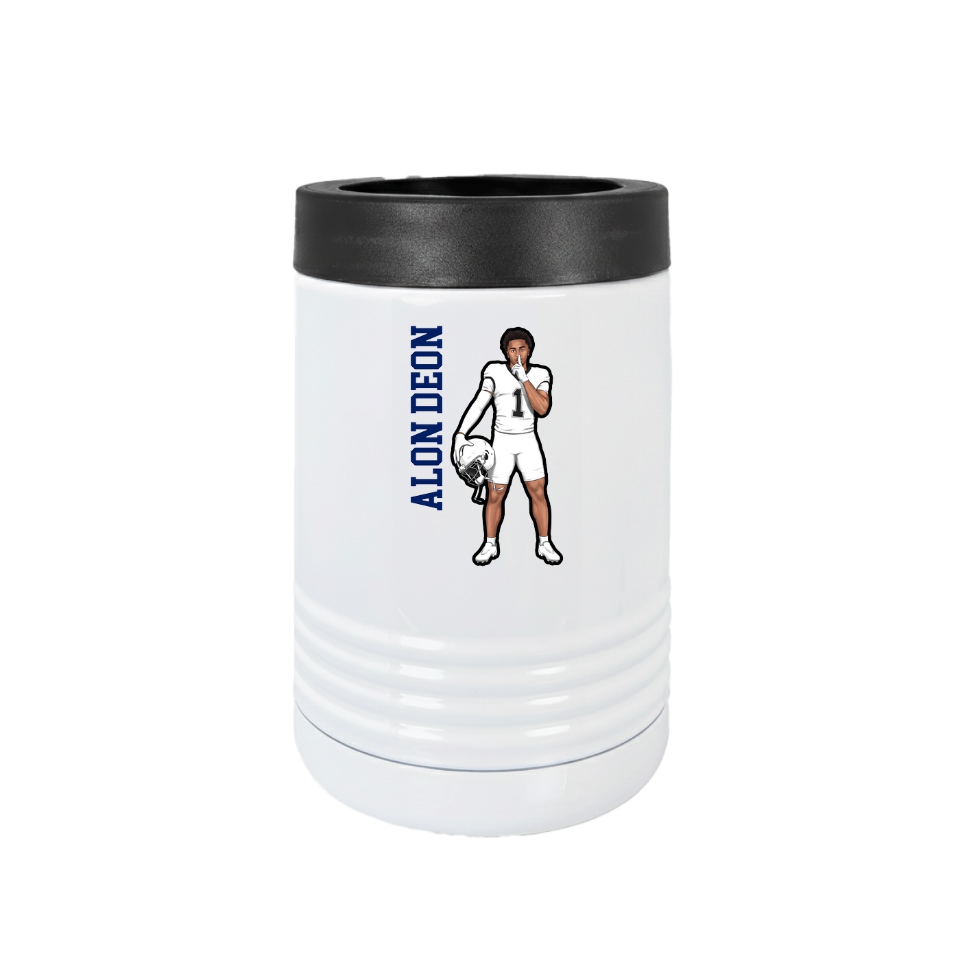 Beverage Holder — Name Vertical in White
