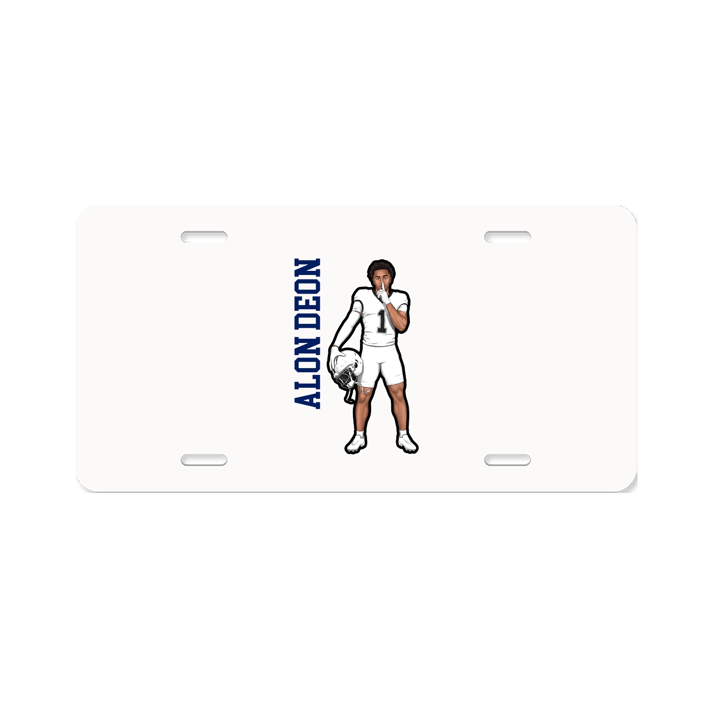 License Plate — Name Vertical in Classic