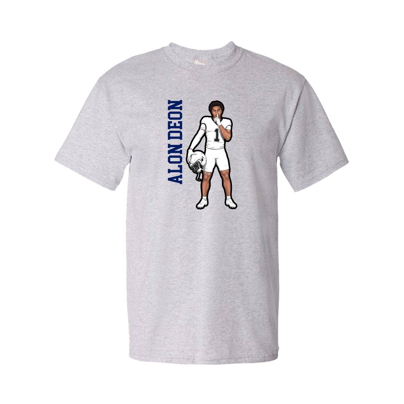 Tee — Name Vertical in Grey