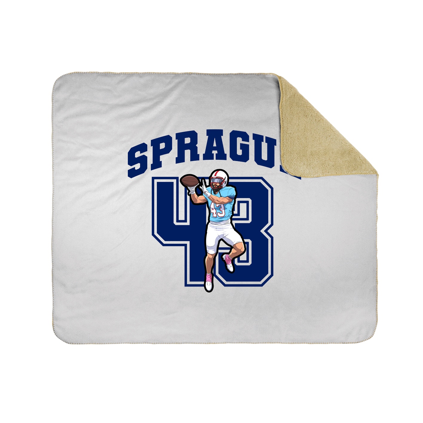Throw Blanket — Number in White