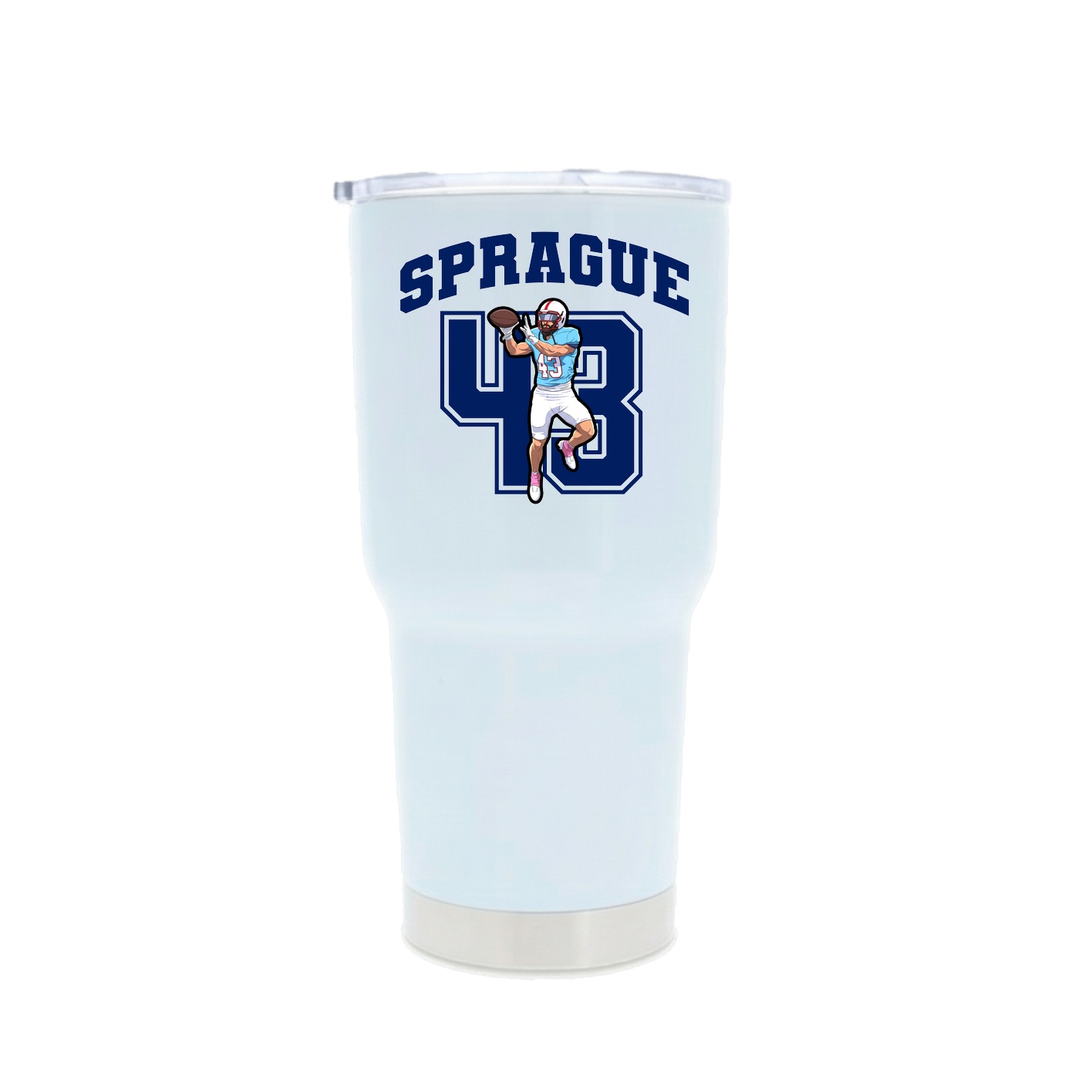 30oz Stainless Steel Tumbler — Number in White