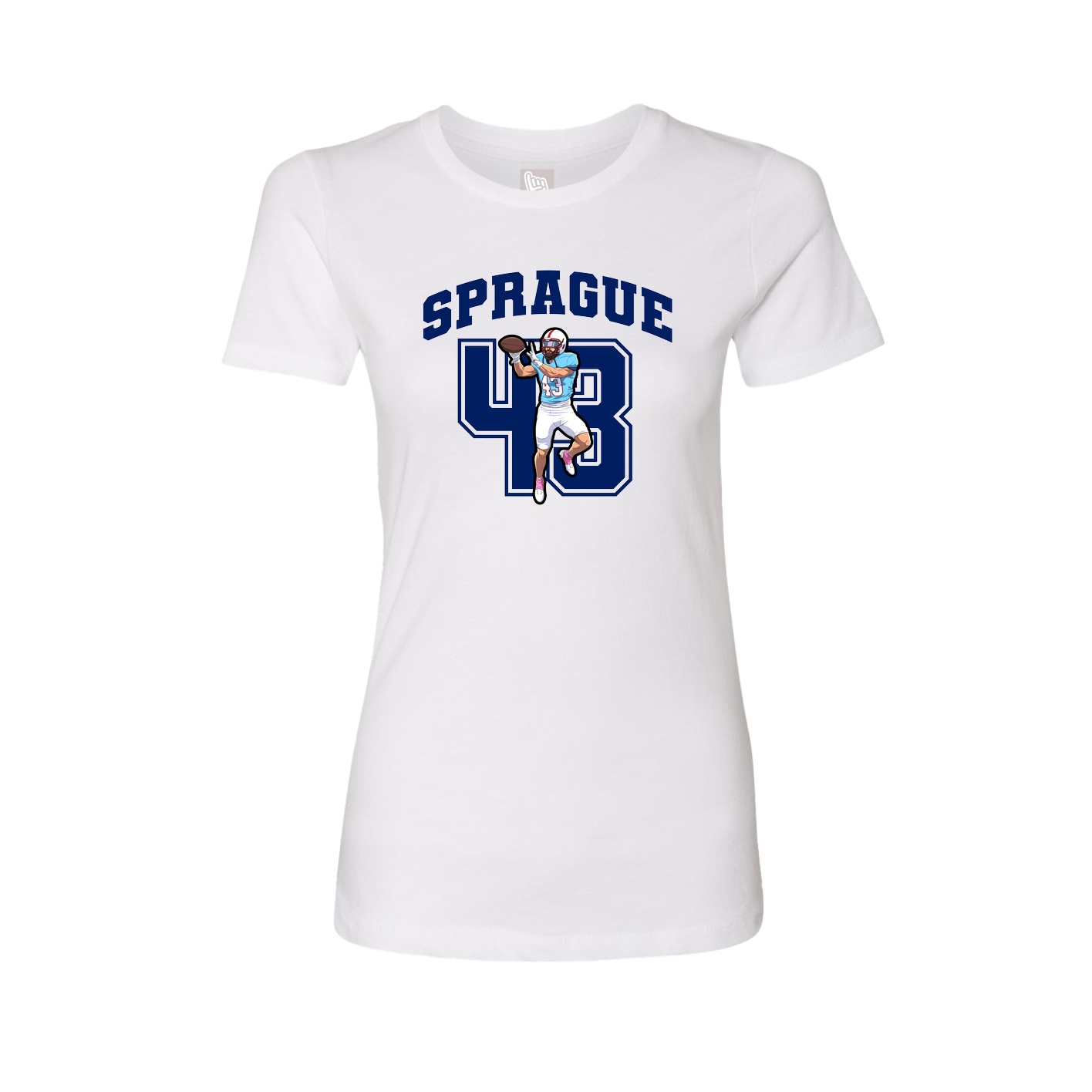 Fitted Women's Tee — Number in White