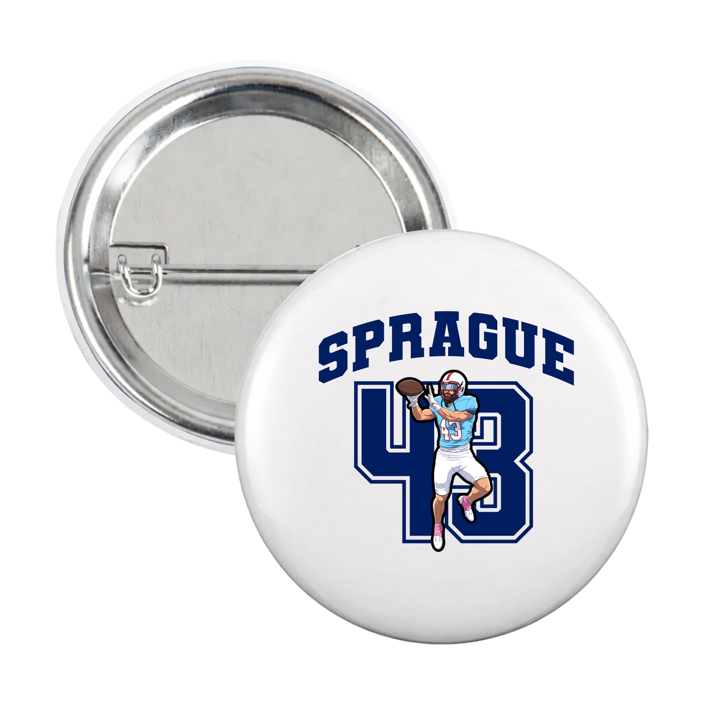 Game Day Button — Number in White