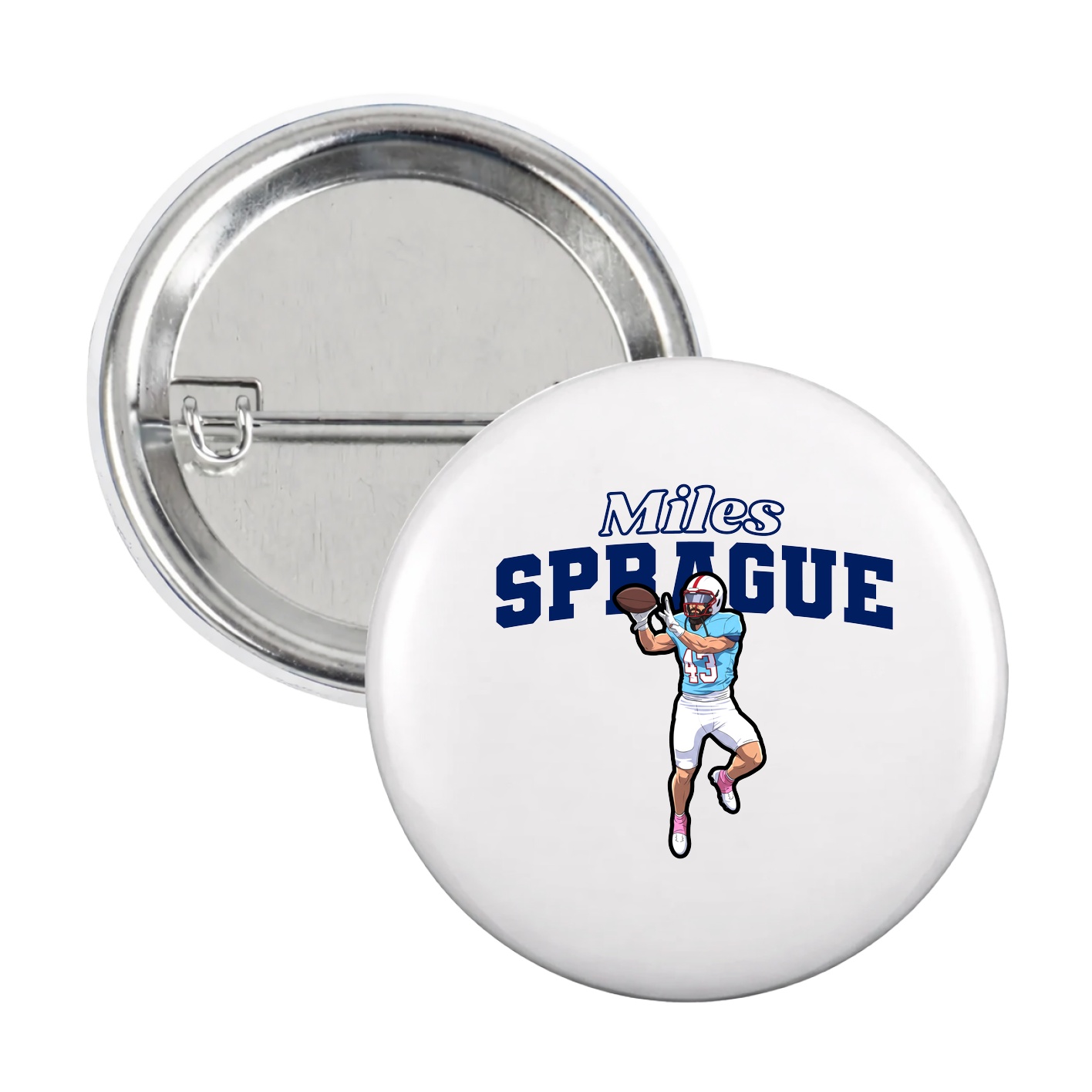 Game Day Button — Name Arch in White