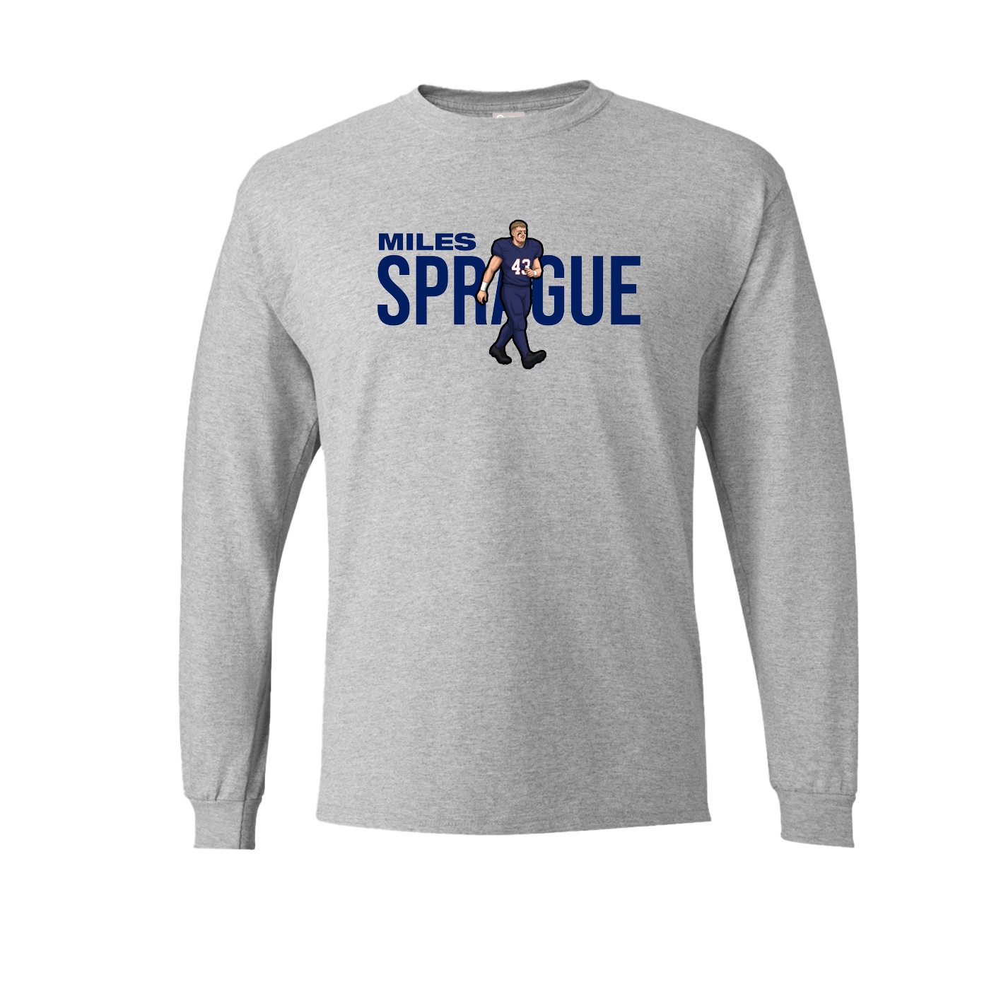 Long Sleeve Tee — Player Name in Grey