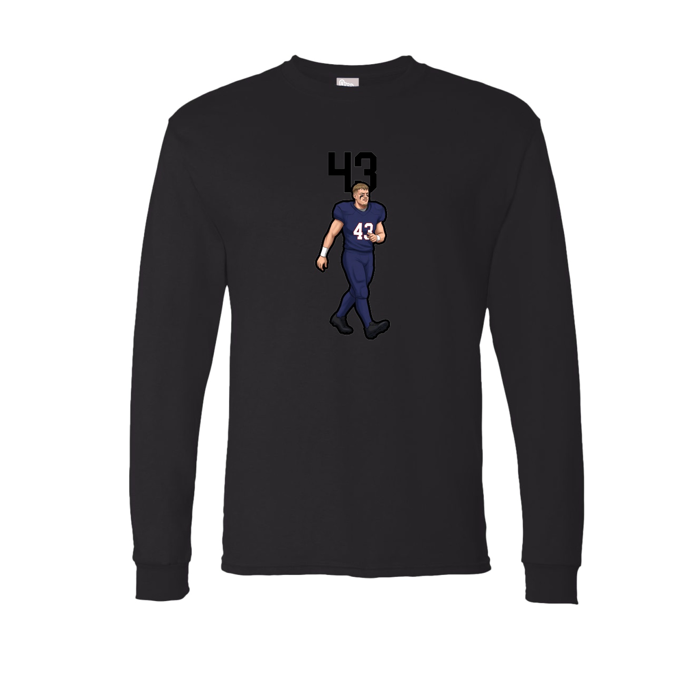 Long Sleeve Tee — Number Top in Black