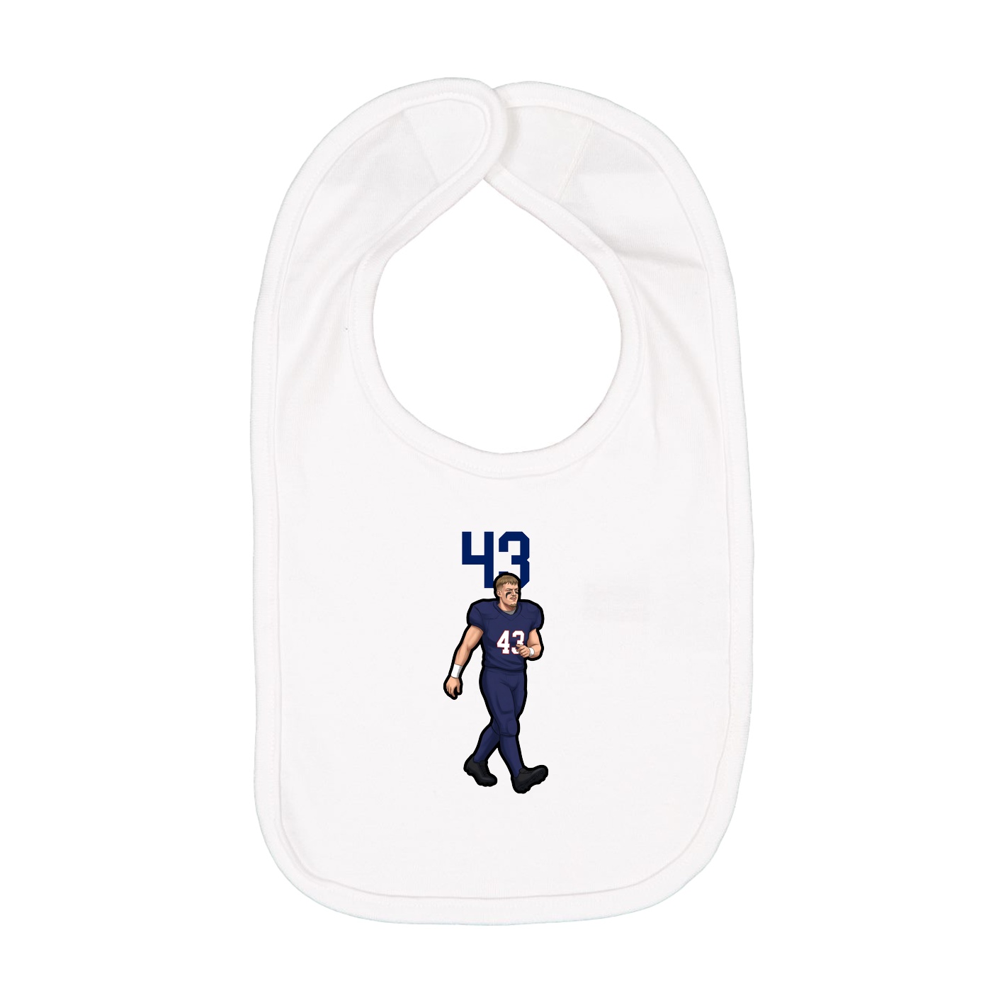 Infant Bib — Number Top in White