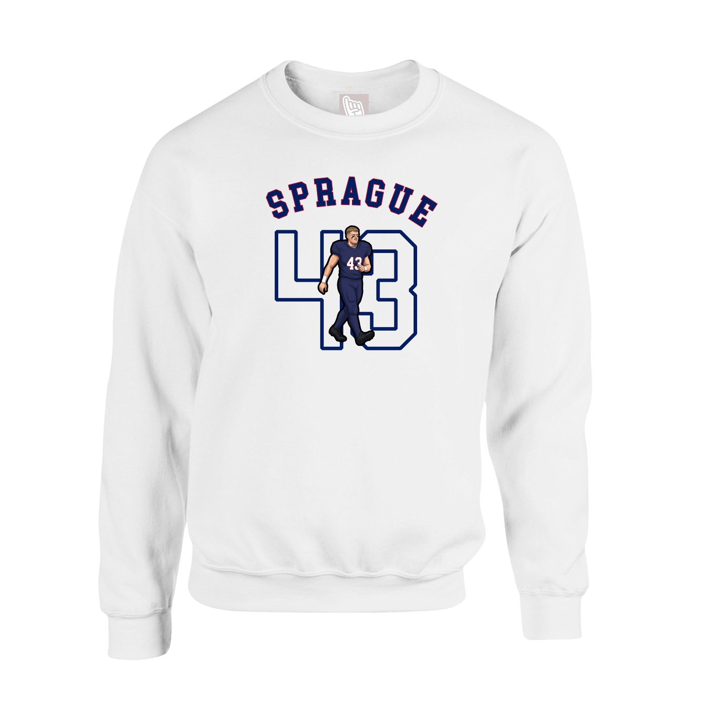 Fleece Crew — Shirsey Arch in White