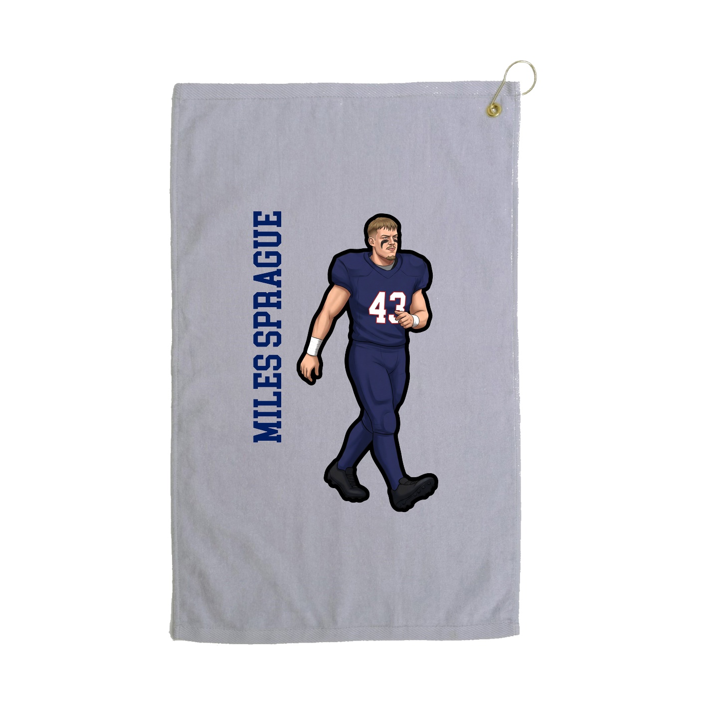 Golf Towel — Name Vertical in Grey
