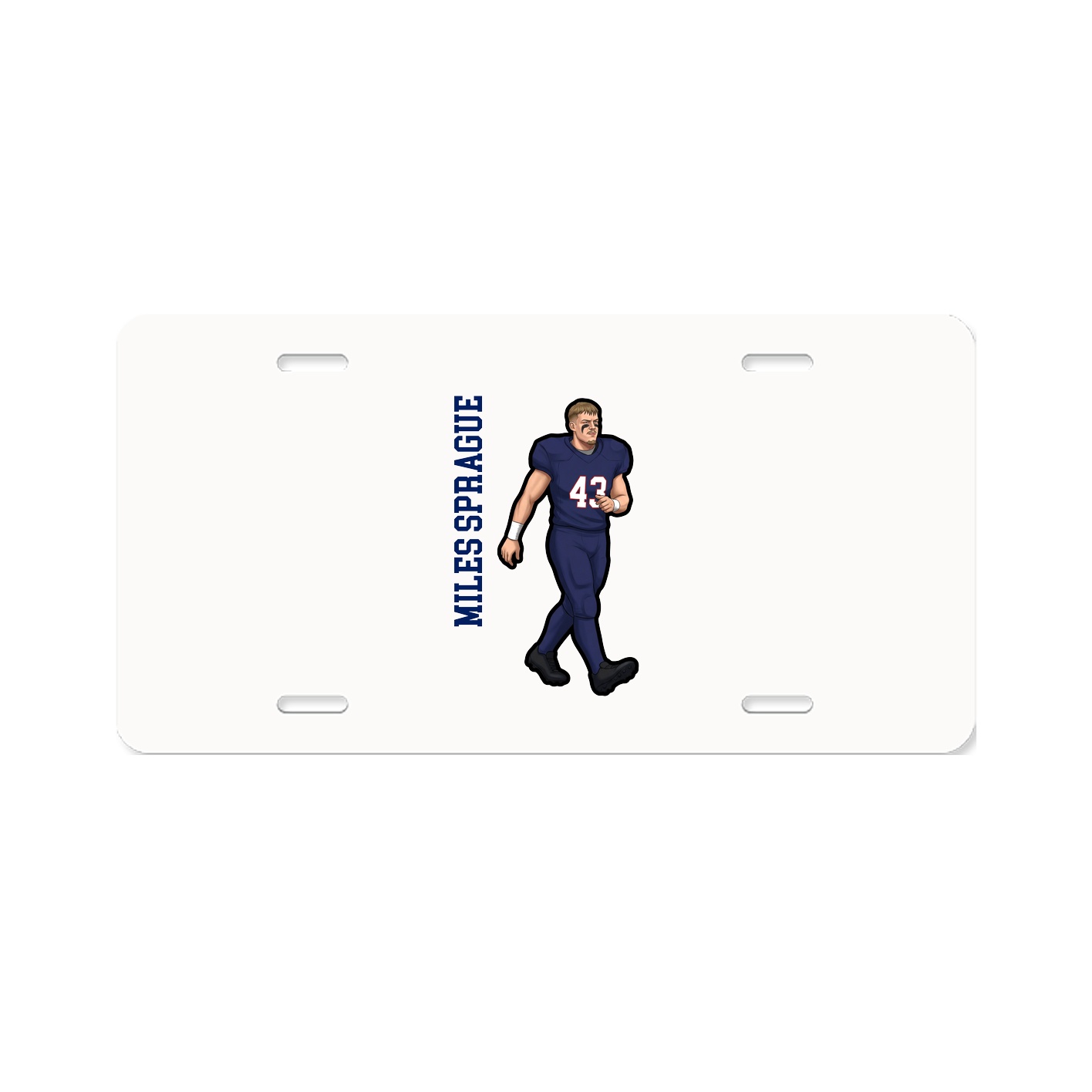 License Plate — Name Vertical in Classic
