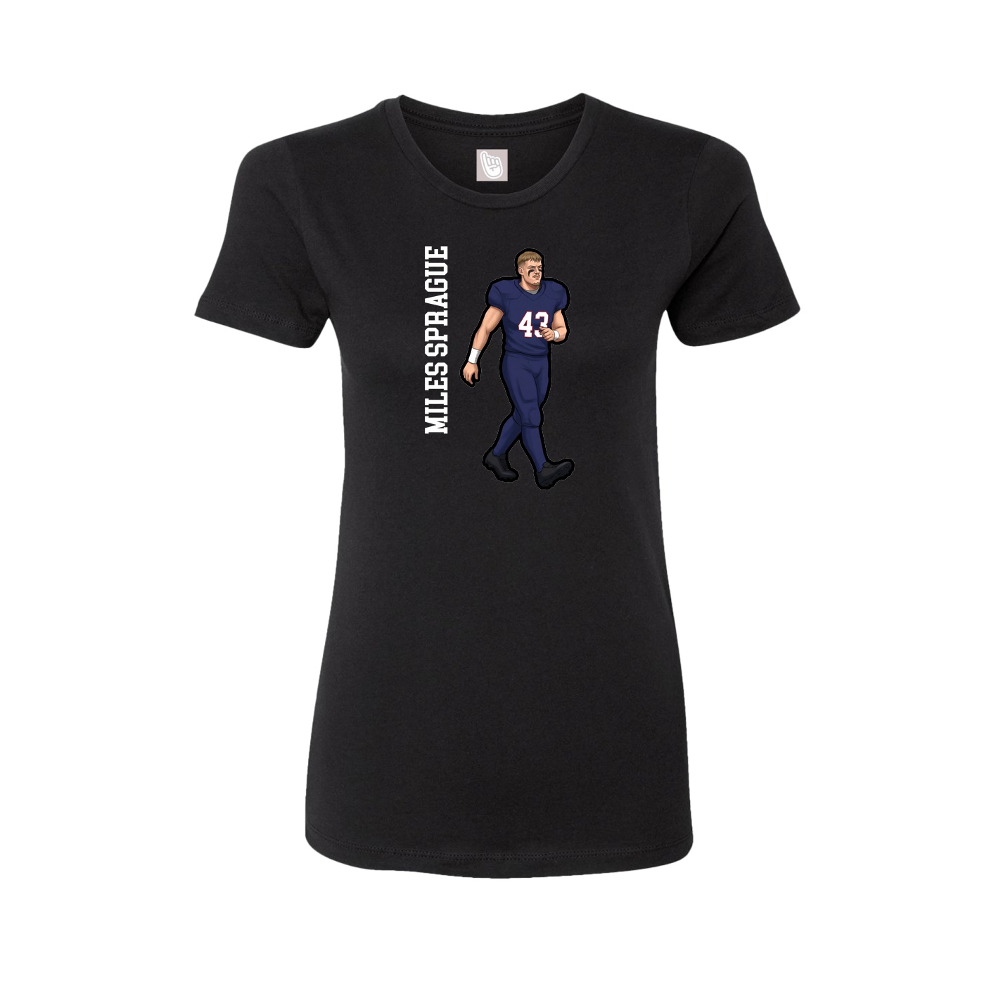 Fitted Women's Tee — Name Vertical in Black