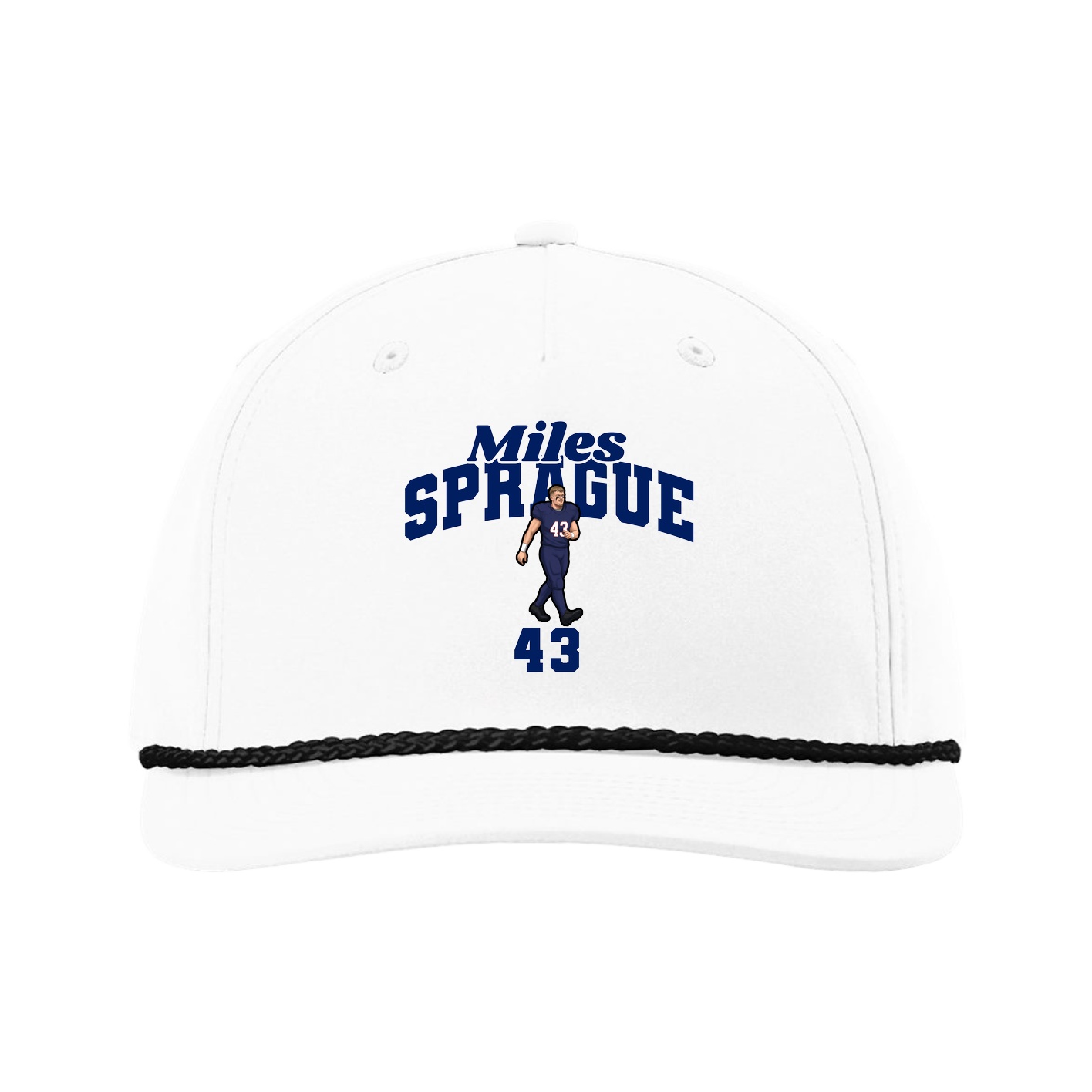 Five-Panel Classic Rope Cap — Signature Arch in White