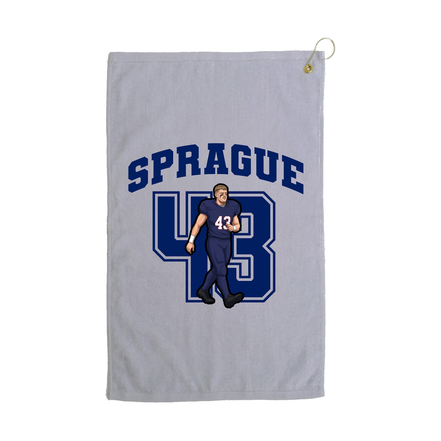 Golf Towel — Number in Grey
